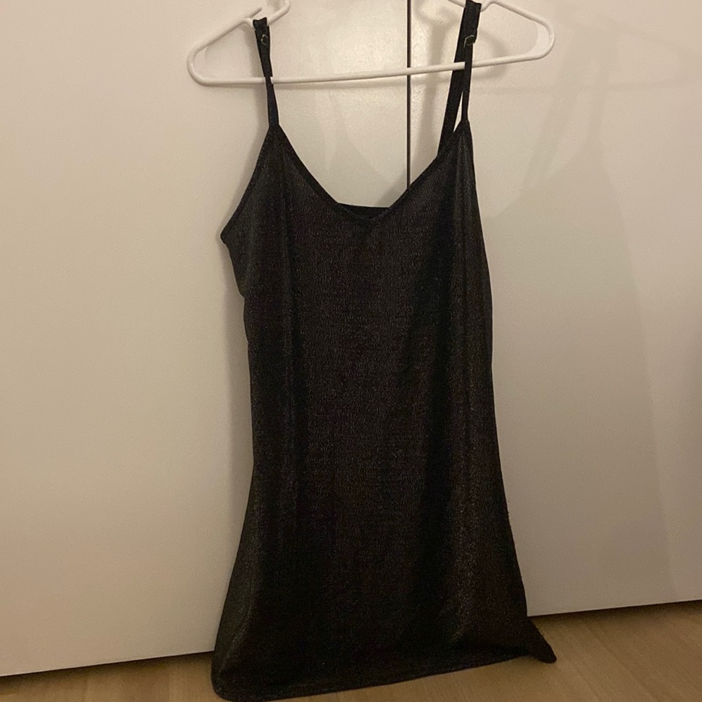 Brandy Melville black dress with metallic threads